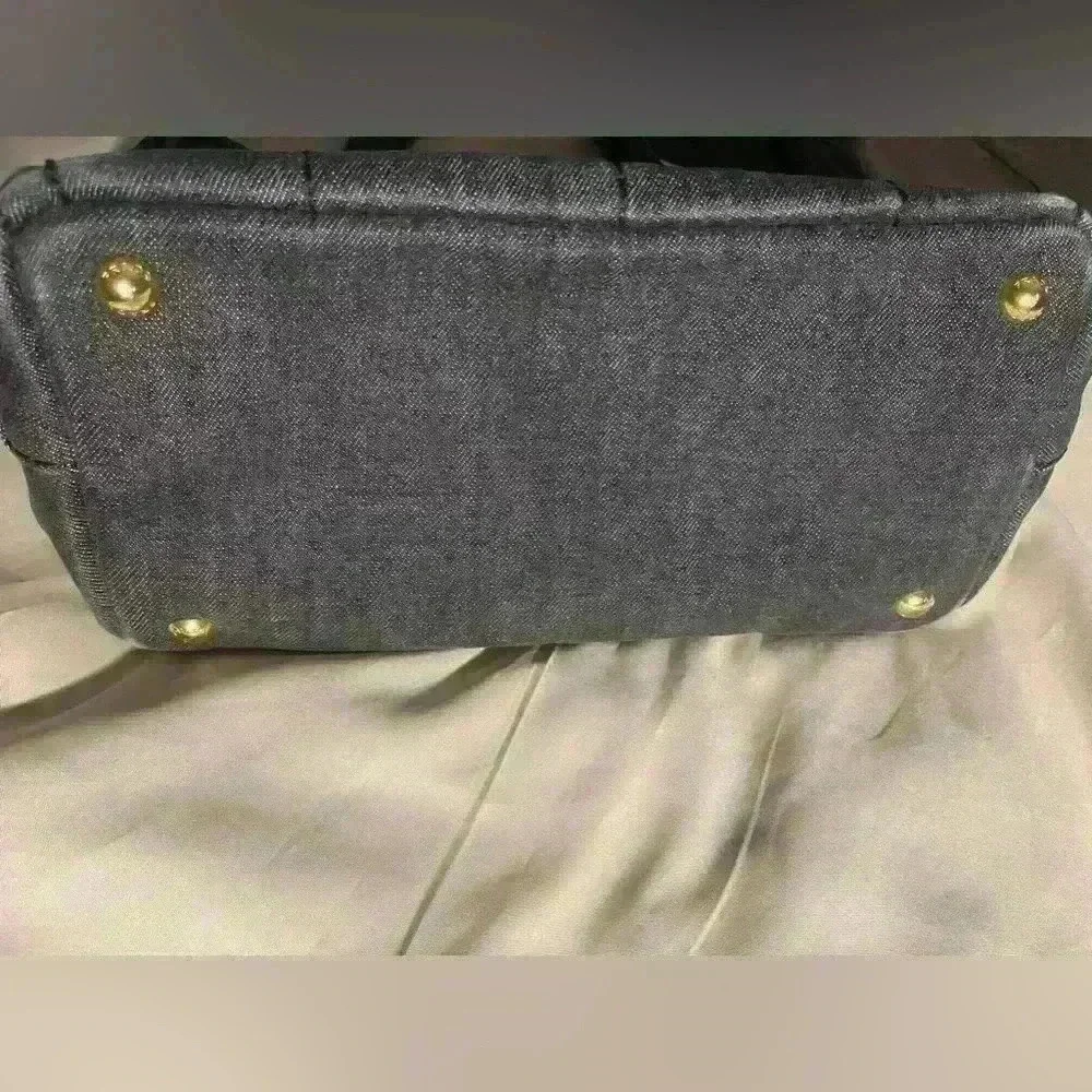 Prada Canapa Denim Tote w/Strap and Authenticity Card